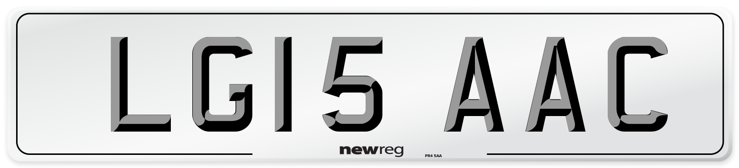 LG15 AAC Number Plate from New Reg